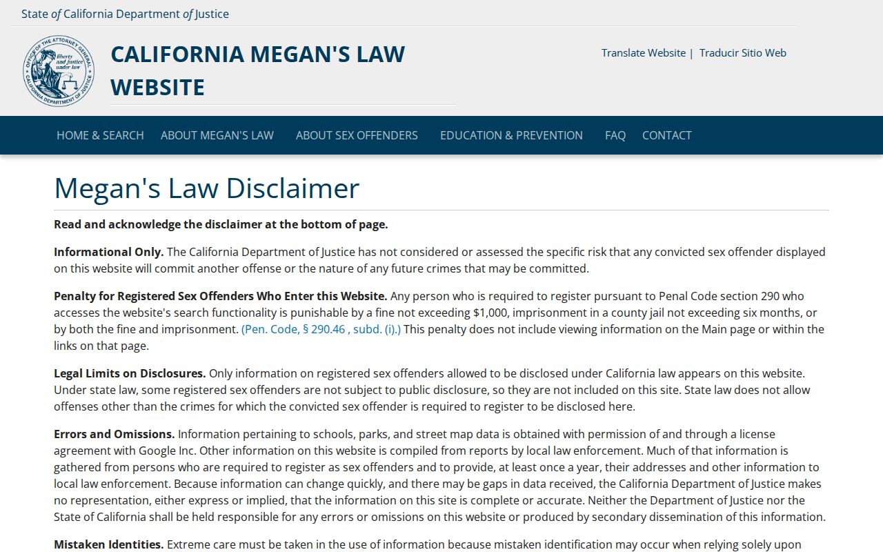 La Verne people search using the California public safety registry