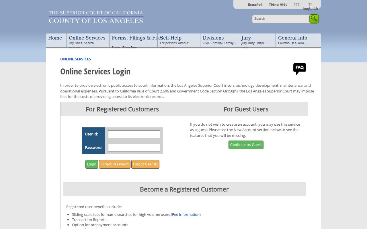 La Verne people search in Los Angeles Superior Court online services