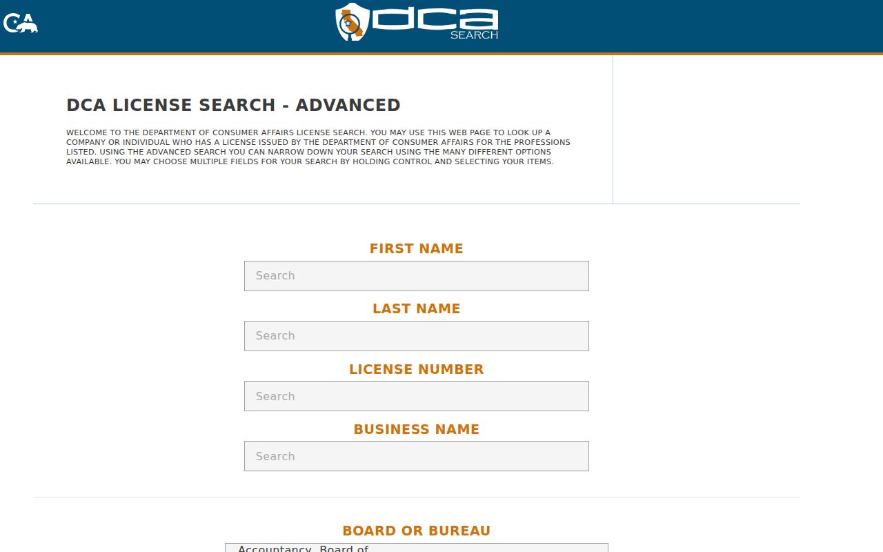 La Verne people search through California professional licenses
